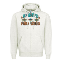 Oatmeal Heather wanted and wild Zipper Hoodie - MaliasSmallBusiness