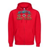 Red wanted and wild Zipper Hoodie - MaliasSmallBusiness