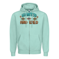 Seafoam wanted and wild Zipper Hoodie - MaliasSmallBusiness