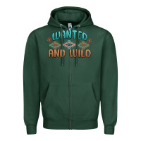 Sports Green wanted and wild Zipper Hoodie - MaliasSmallBusiness