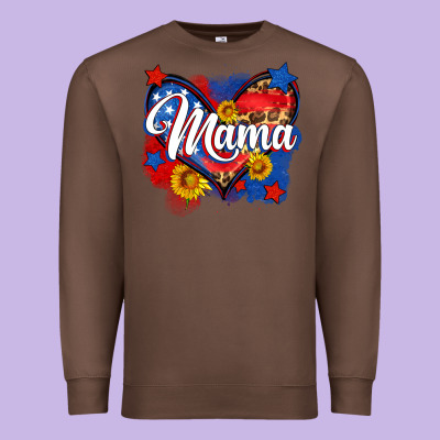 American Mama Heart Premium Sweatshirt Designed By Neo Western
