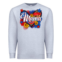 Heather Grey American mama heart Premium Sweatshirt - Neo Western