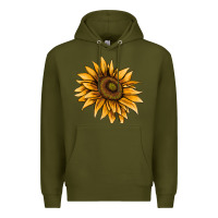Army Green sunflower Premium Hoodie - AdoDesignShop