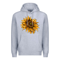 Heather Grey sunflower Premium Hoodie - AdoDesignShop