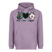 Lavender peace love huskies Heavyweight Hoodie - RanaPortraitStore