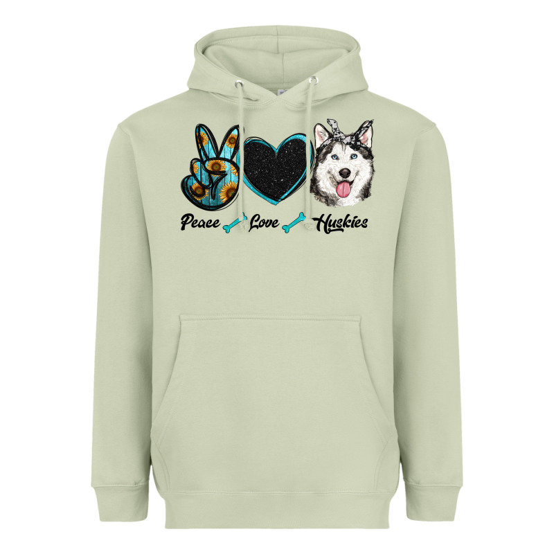 Peace Love Huskies Heavyweight Hoodie by RanaPortraitStore | Teevron