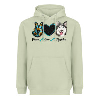 Matcha peace love huskies Heavyweight Hoodie - RanaPortraitStore