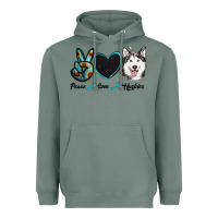Sage peace love huskies Heavyweight Hoodie - RanaPortraitStore