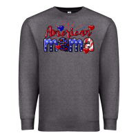 Charcoal Heather American Mama 4th of july Premium Sweatshirt - CowGirlArtShop