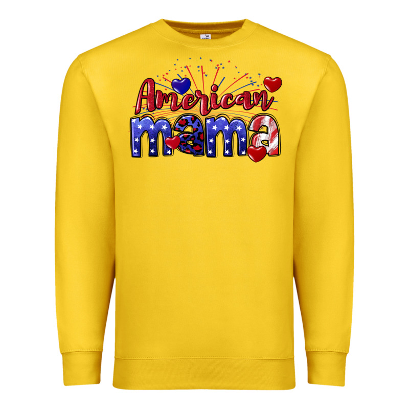 American Mama 4th Of July Premium Sweatshirt by CowGirlArtShop | Teevron