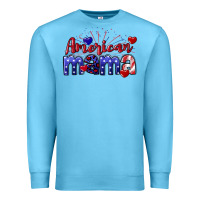 Ocean Blue American Mama 4th of july Premium Sweatshirt - CowGirlArtShop