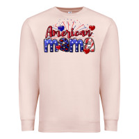 Pale Pink American Mama 4th of july Premium Sweatshirt - CowGirlArtShop