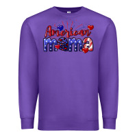 Purple American Mama 4th of july Premium Sweatshirt - CowGirlArtShop