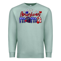 Seafoam American Mama 4th of july Premium Sweatshirt - CowGirlArtShop