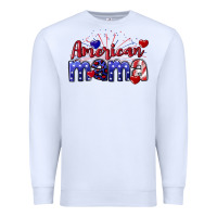 White American Mama 4th of july Premium Sweatshirt - CowGirlArtShop