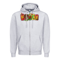 Heather Grey power juneteenth Zipper Hoodie - MaliasSmallBusiness