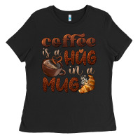 Black coffee is a hug in a mug Ladies Tee - BarkalooDesign