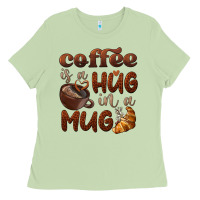 Matcha coffee is a hug in a mug Ladies Tee - BarkalooDesign