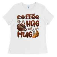White coffee is a hug in a mug Ladies Tee - BarkalooDesign