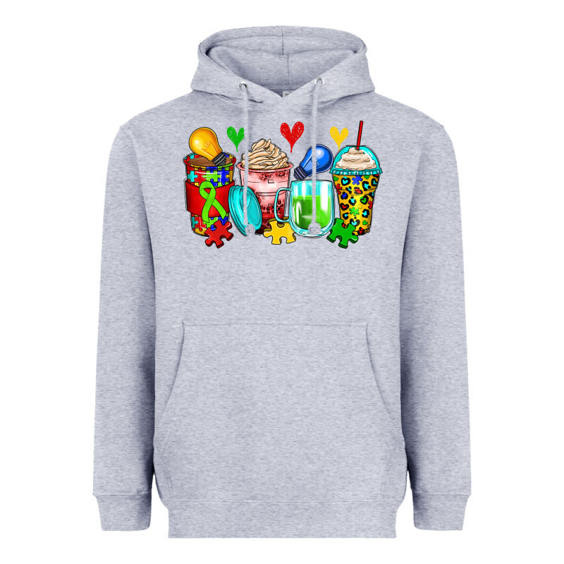 Autism Coffee Cups Heavyweight Hoodie by Zillion Design Studio | Teevron