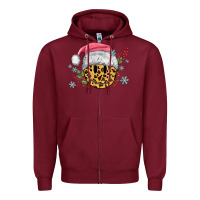 Burgundy leopard smiley face Zipper Hoodie - MaliasSmallBusiness