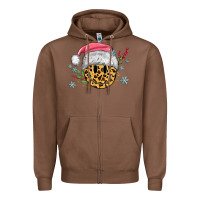 Chestnut leopard smiley face Zipper Hoodie - MaliasSmallBusiness