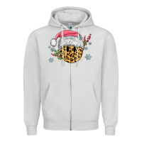 Dove Grey leopard smiley face Zipper Hoodie - MaliasSmallBusiness
