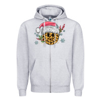 Heather Grey leopard smiley face Zipper Hoodie - MaliasSmallBusiness