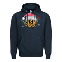 Navy leopard smiley face Zipper Hoodie - MaliasSmallBusiness