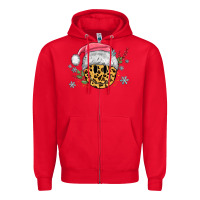 Red leopard smiley face Zipper Hoodie - MaliasSmallBusiness