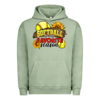 Pigment Oil Green Softball Is My Favorite Season Urban Hoodie - LillyAllenDesigns