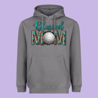 Western Blessed Mom With Volleyball Heavyweight Hoodie Designed By Texasbilliewilder