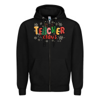 Black teacher claus Zipper Hoodie - MaliasSmallBusiness
