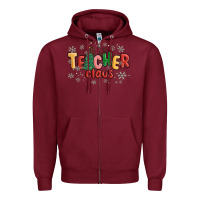 Burgundy teacher claus Zipper Hoodie - MaliasSmallBusiness