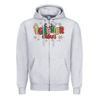Heather Grey teacher claus Zipper Hoodie - MaliasSmallBusiness