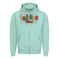Seafoam teacher claus Zipper Hoodie - MaliasSmallBusiness