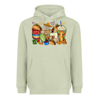 Matcha tacos coffee cups Heavyweight Hoodie - Zillion Design Studio