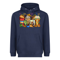 Navy tacos coffee cups Heavyweight Hoodie - Zillion Design Studio