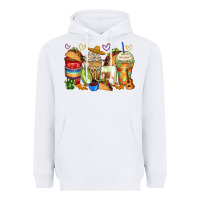 White tacos coffee cups Heavyweight Hoodie - Zillion Design Studio