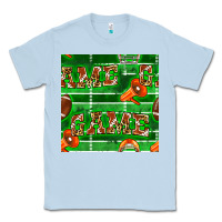 Dusty Blue american football megaphone and game seamless pattern Classic Tee - BundleAndBundleShop
