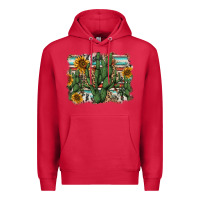 Cardinal serape sunflowers cactus Premium Hoodie - AdoDesignShop