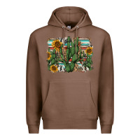 Chestnut serape sunflowers cactus Premium Hoodie - AdoDesignShop