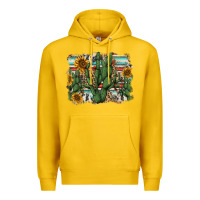 Lemon serape sunflowers cactus Premium Hoodie - AdoDesignShop