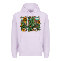 Lilac serape sunflowers cactus Premium Hoodie - AdoDesignShop