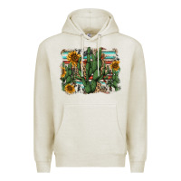 Oatmeal Heather serape sunflowers cactus Premium Hoodie - AdoDesignShop