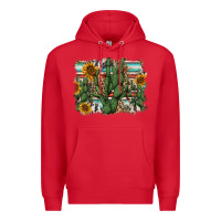 Red serape sunflowers cactus Premium Hoodie - AdoDesignShop