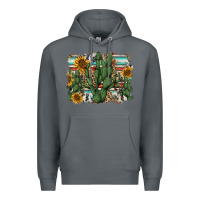 Rock serape sunflowers cactus Premium Hoodie - AdoDesignShop