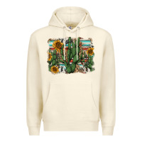 Sandshell serape sunflowers cactus Premium Hoodie - AdoDesignShop