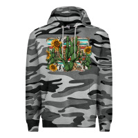Slate Camo serape sunflowers cactus Premium Hoodie - AdoDesignShop