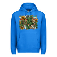 True Royal serape sunflowers cactus Premium Hoodie - AdoDesignShop